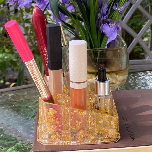 Gold Cosmetic Organizer Resin Art - Picture 6 of 16